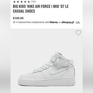 Youth Nike Air Force Ones
